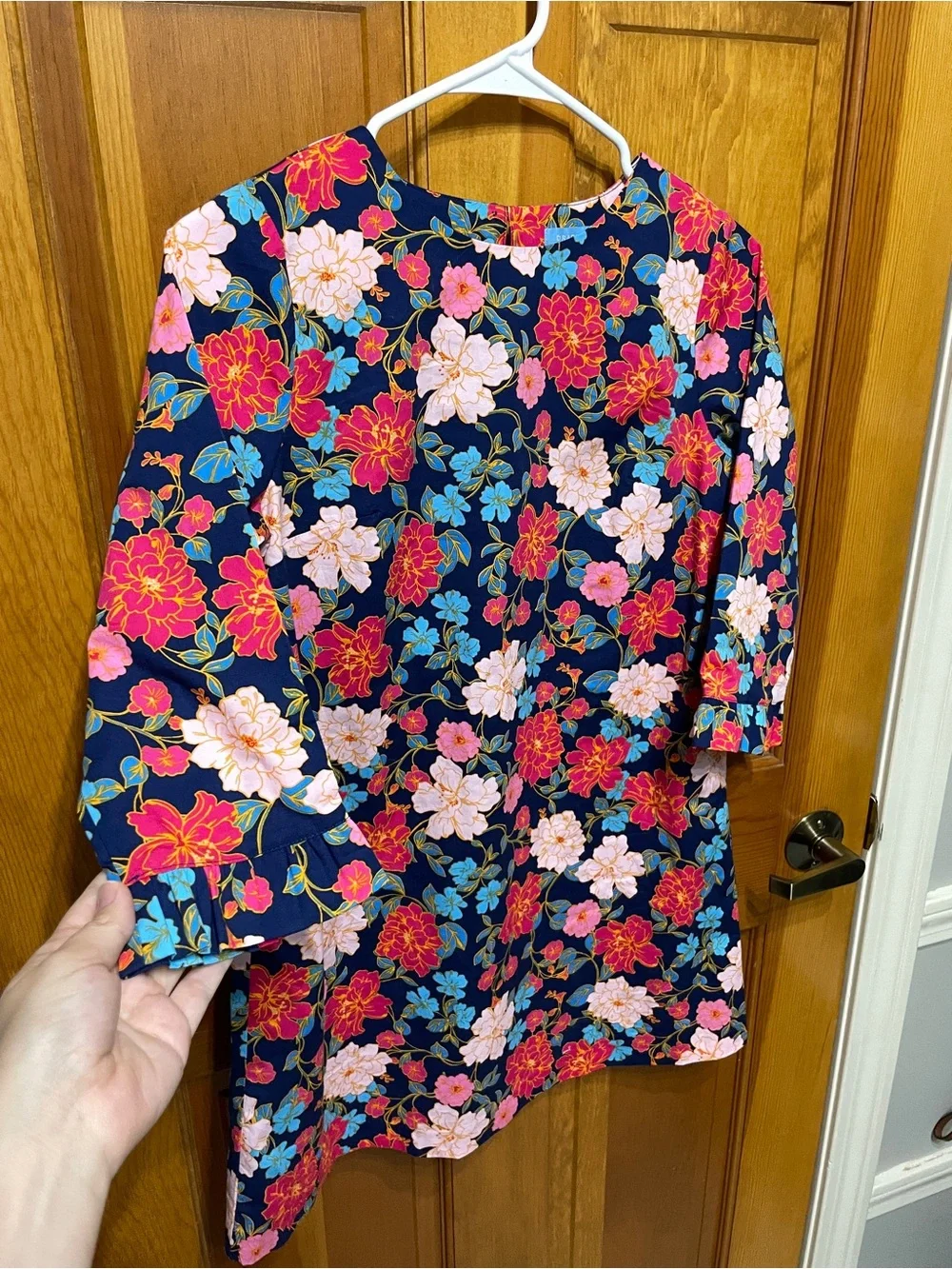 Draper James Kids Floral Dress Easter Flowers Vibrant Colorful Ruffle Sleeve, XL